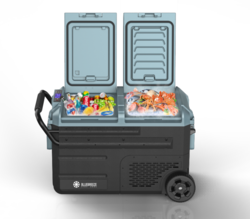 WEG45 (38 Liter) - Kompressor Køleboks DOBBELT Rum samt indb. batteri 12V 230V