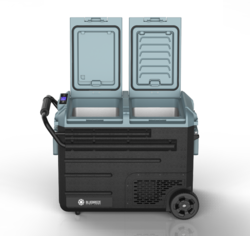 WEG55 (48 Liter) - Kompressor Køleboks DOBBELT Rum samt indb. batteri 12V 230V