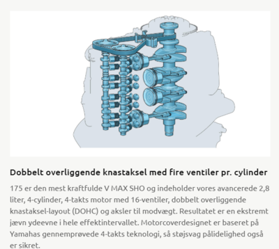 Yamaha 175 HK V MAX SHO - 4 Takt Fabriksny